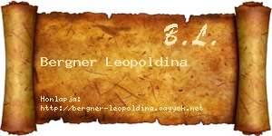 Bergner Leopoldina névjegykártya